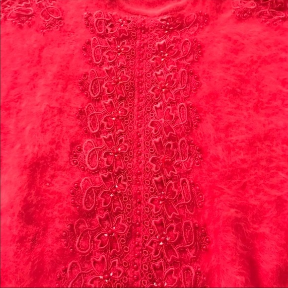 Super Soft, Vintage, Fuzzy Red Sweater - Picture 3 of 4